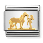Nomination Composable Classic Link 030149/29 Horse with Rider in 18K Gold